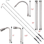 Pressure Washer Extension Wand, 10 Pack Power Washer Lance with 6 Atomization Nozzle Tips,1 Gutter Cleaner Attachment Curved Rod, 1/4" Quick Connect