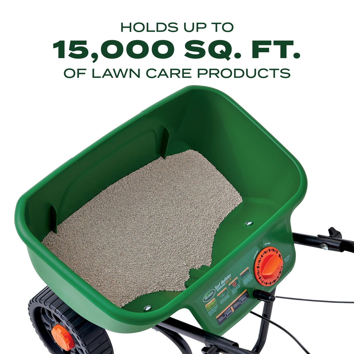 Scotts Turf Builder EdgeGuard DLX Broadcast Spreader for Grass Seed, Fertilizer, Salt and Ice Melt
