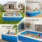 BN-LINK Inflatable Swimming Pool, 83’’ × 53’’ × 20’’ Large & Thickened Family Swimming Pool for Garden, Outdoor, Backyard, Suitable for Adults and