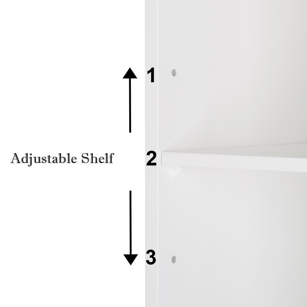 Ktaxon 67" H Bathroom Cabinet 5-Tier, Slim Narrow Storage Tower for Living Room, Kitchen, White
