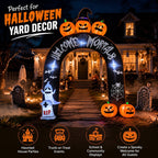 BEEPRINCESS 10FT Halloween Inflatable Arch for Outdoor Decor, LED Lighted Scary Archway with Ghost & Pumpkin, Blow Up Yard Decoration for Haunted