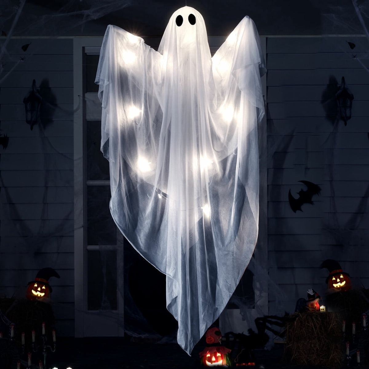 Joyfy 47" Halloween Hanging Light up Ghost Decorations Outdoor