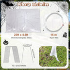 Yalumo 850 Sqft Spider Web Giant Beef Netting Halloween Decorations, 23 x 4.6Ft Pre-Cut Gauze Stretchy Spider Webs Glow Under Blacklight