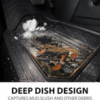 CAR GRAND Heavy Duty Rubber Car Floor Mats, Deep Dish Waterproof Car Mats All Weather, Universal Trim-to Fit Automotive Floor Mats for Car SUV Truck