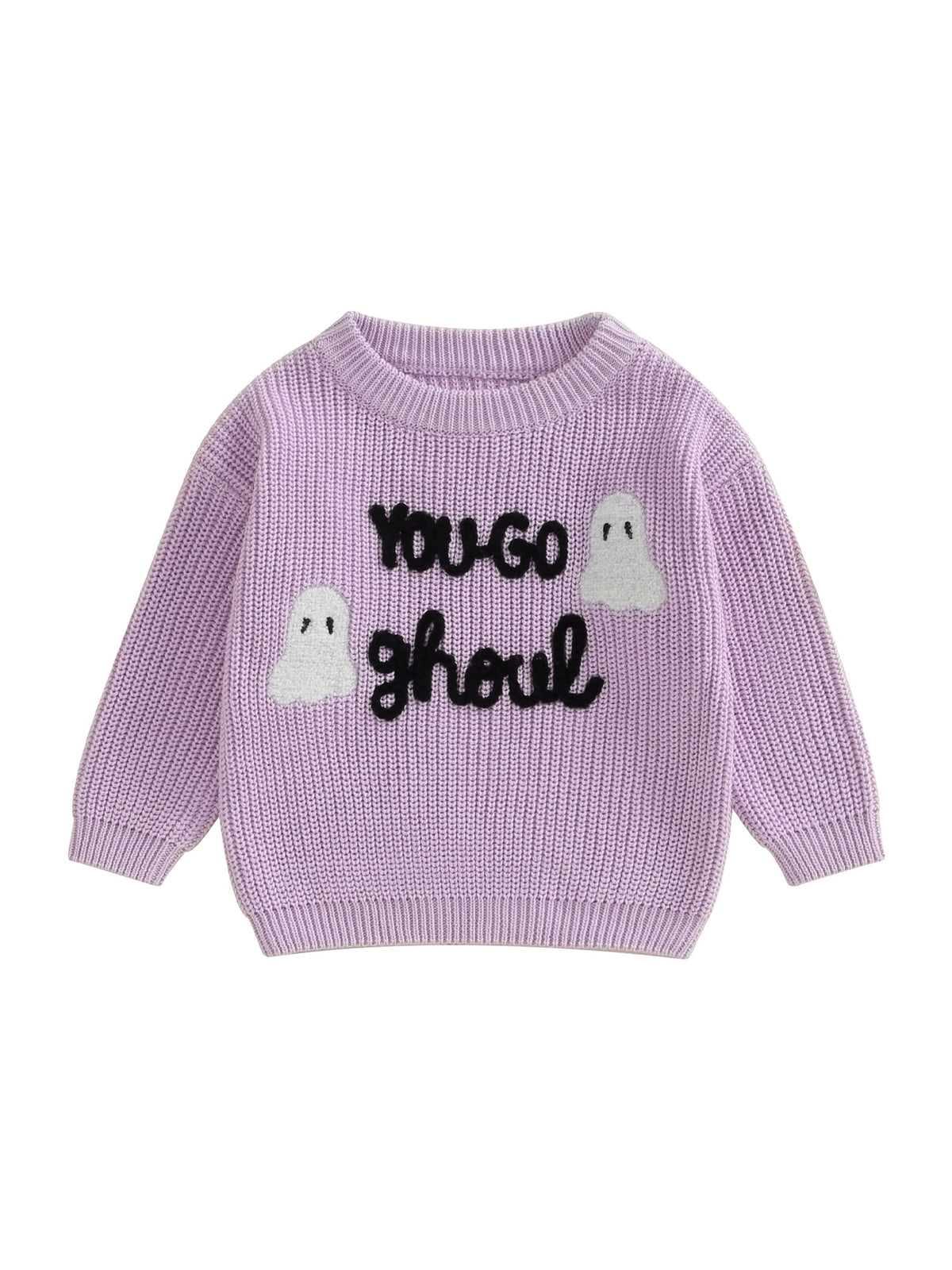 Loicainy Toddler Baby Boy Girl Halloween Knit Sweater 3 6 9 12 18 24 Months 2T 3T Long Sleeve Crewneck Letter Embroidery Pullover Autumn Winter Knitwear