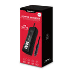 CyberPower M175XUC - 175W Black Power Inverter with 2 AC Outlets, 1 USB-C & 1 USB-A Port, 2.5 ft Cord