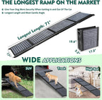 71" Foldable Dog Ramps for Large Dogs, Dog Car Ramp with Non-Slip Rug Surface, Pet Ramp Stairs Portable,Dog Steps for Medium & Large Dogs Up to 220