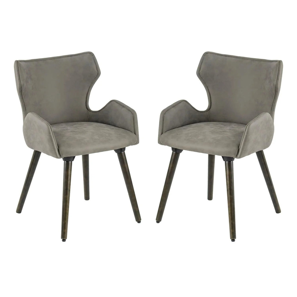 A & B Home Set Of 2 Dining Chairs, 22in W X 23.2in D X 32.3in H - 49809-GRAY-DS