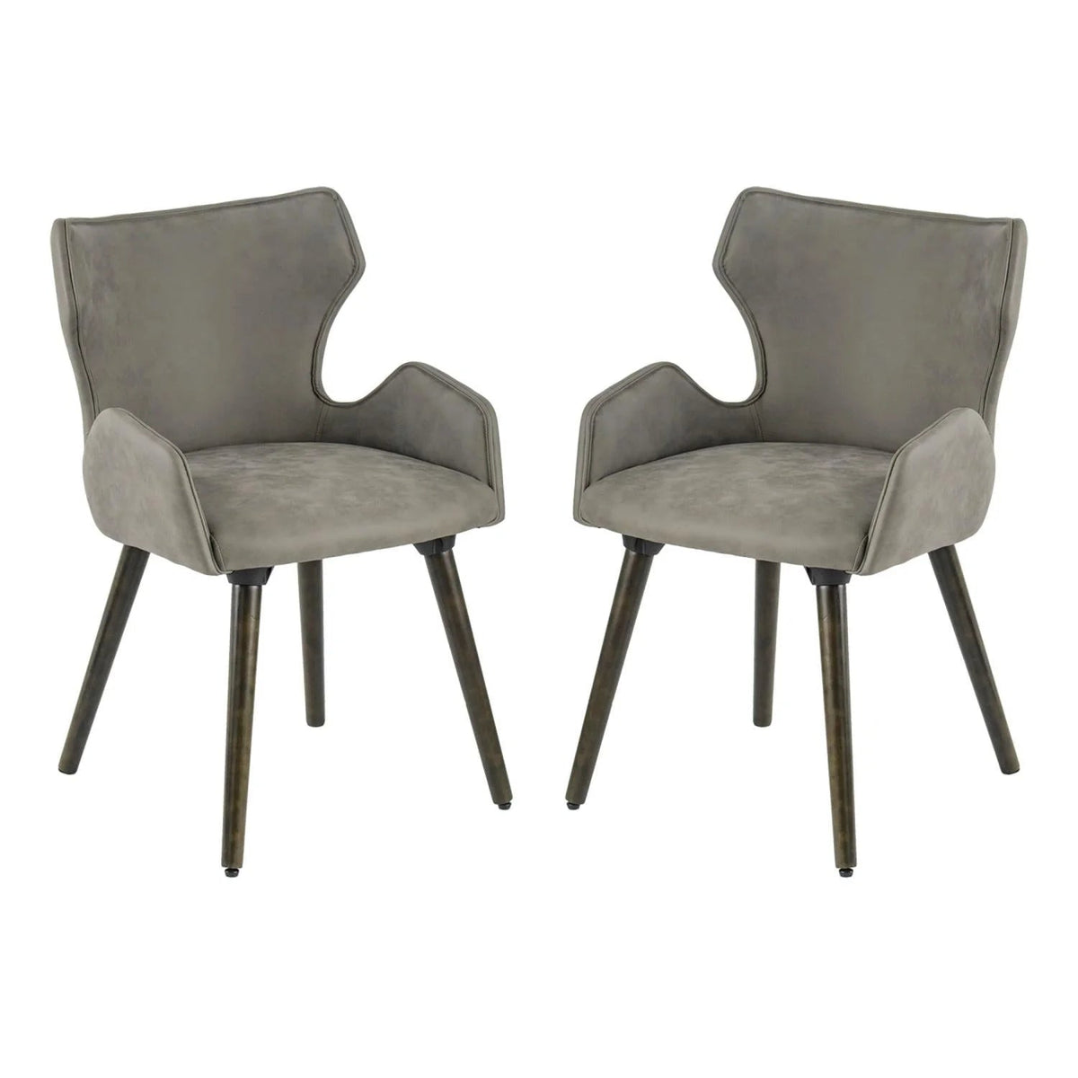 A & B Home Set Of 2 Dining Chairs, 22in W X 23.2in D X 32.3in H - 49809-GRAY-DS