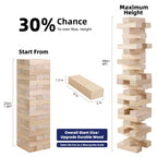 Fugocen Giant Tumble Tower Game for Kids Adults Family Large Tumbling Tower 54pcs