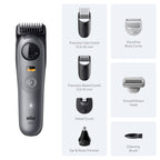 Braun All-in-One Series 5 Trimmer Kit, 40 Lengths, Ultra Sharp Blade, AIO 5510, Moonstone Grey