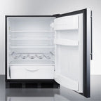 ADA Compliant Built-In Undercounter All-Refrigerator, 32 in Height, 5.5 cu. ft., Stainless Steel Wrapped Door, Black Cabinet