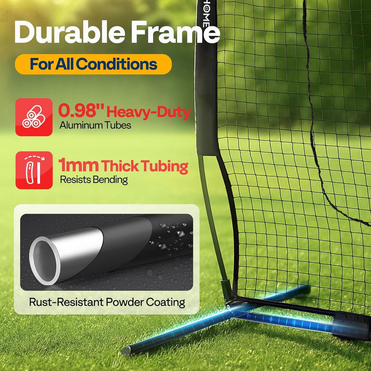 SPECSTAR 7x7Ft Baseball Softball Practice Net with Batting Tee and Carry Bag for Hitting Pitching, Black