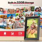 Frameo WiFi Digital Picture Frame, TEMASH 10.1" Digital Photo Frame 32G Memory with 1280*800 IPS Touchscreen, Auto Rotate, Gift for a Loved One!