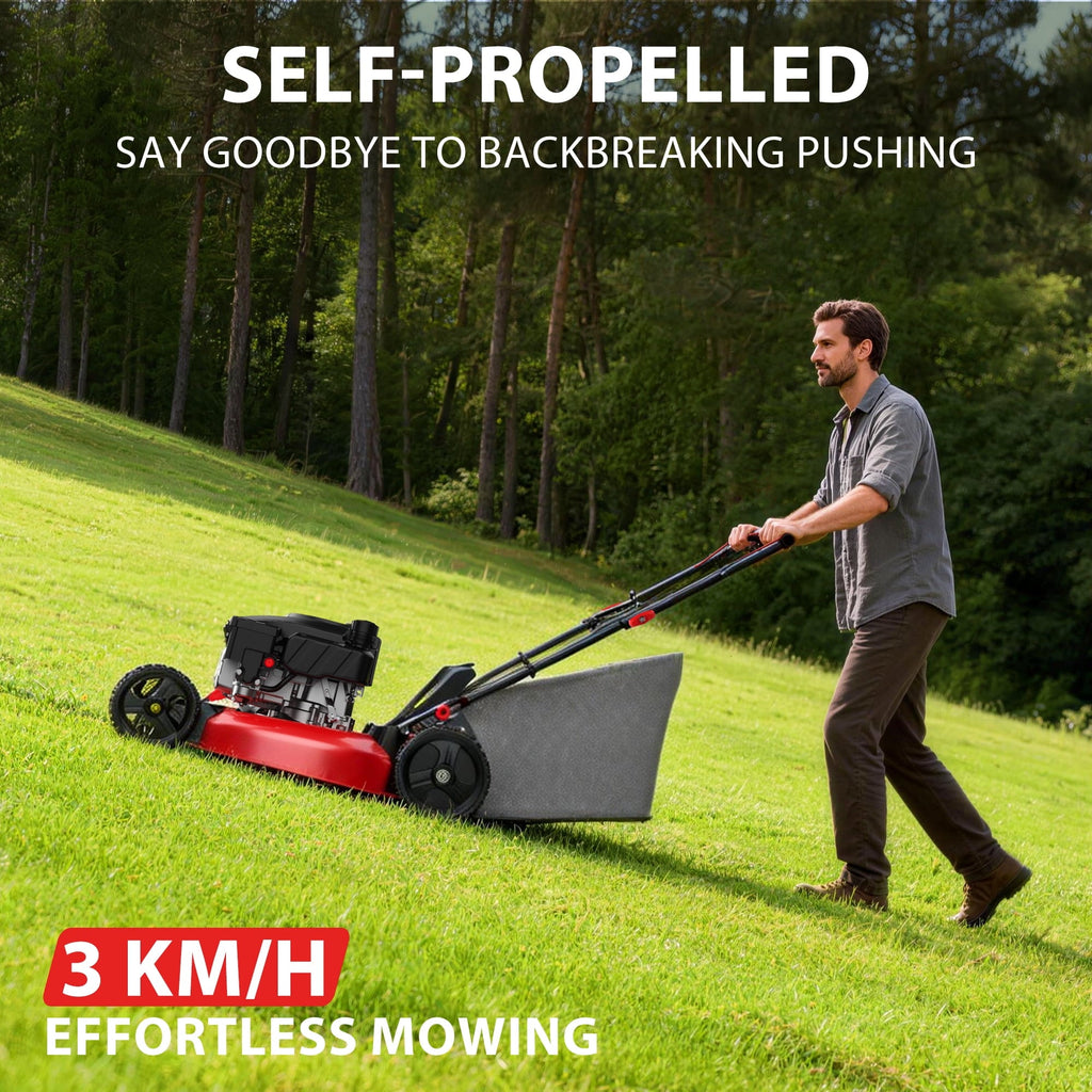 PowerSmart 21" 170cc Gas Self-Propelled Lawn Mower, with 6-Position Height Adjustment