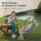 Monamii Bluetooth Infant Swing With Music Speaker, 5 Speeds And Remote Control