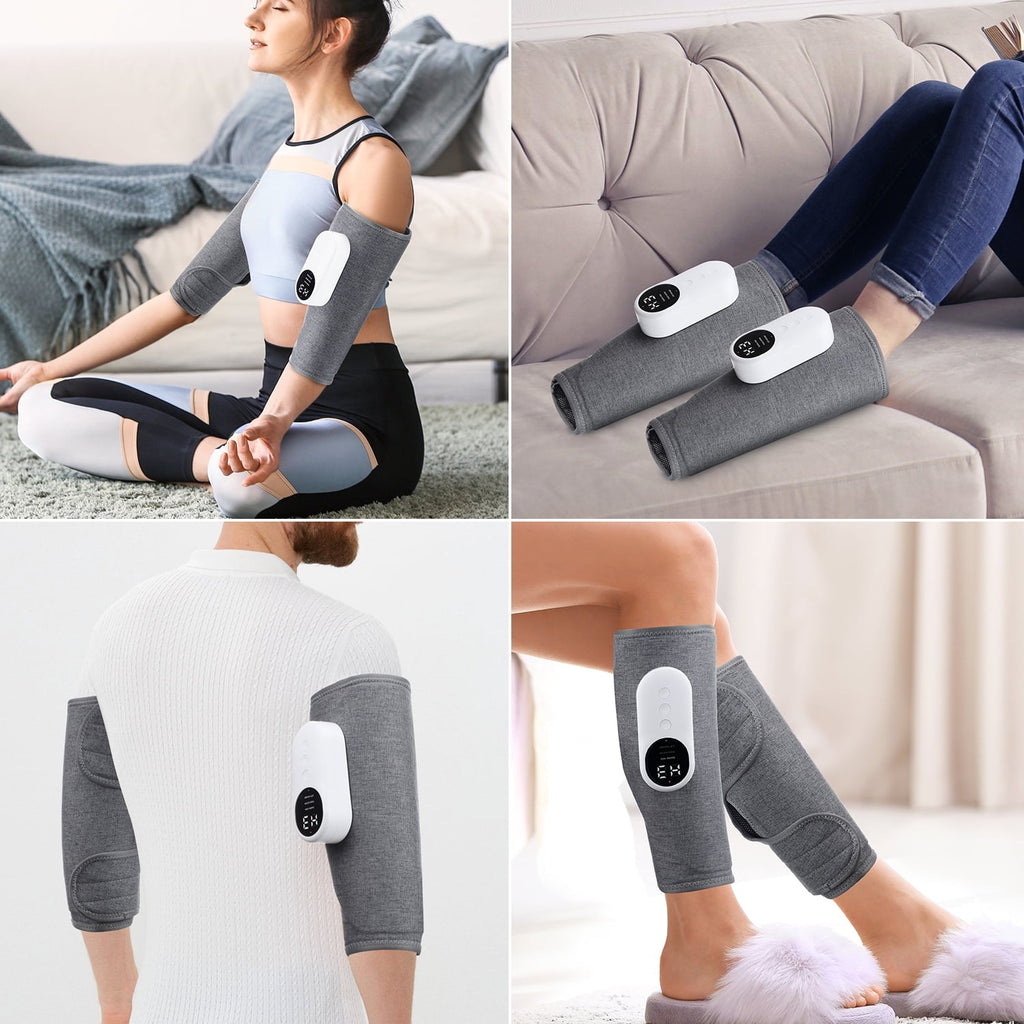 Leg Massager for Circulation, Air Compression Massager for Calf Foot Legs Muscle, 3 Modes 3 Intensities Leg Massager and Heat Calf Wraps Massager for