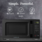Farberware Countertop Microwave Oven, 0.7 cu ft, 700 W, Auto-Cook Menu, Black