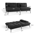COMHOMA Cloud Comfort Convertible Futon Sofa Bed, Black
