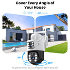 Xorlink 4K/8MP Solar Security Camera, 360° View Wireless Outdoor Camera, Waterproof PIR Detection, Rechargeable Battery Powered Home Dual Lens