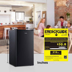Galanz 3.3 Cu Ft Compact Refrigerator, Black One Door Mini Fridge, Energy Star for Apartment, Dorm, Office, Bedroom