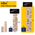 Fugocen Giant Tumble Tower Game for Kids Adults Family Large Tumbling Tower 54pcs