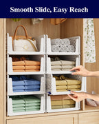 Kitsure Closet Organizers and Storage - Stackable Storage Drawers, Multi-Purpose Closet Organizer Set for Closet Storage, 8-Pack, 16.6" x 13.1" x
