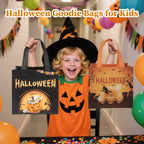 HiberyHom 12 Pcs Halloween Trick or Treat Bags with Handles, Gift Bags & Party Favor Bags for Kids, 8.27 x 5.91 x 7.87 inches