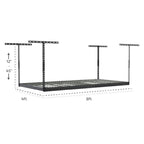 2-Pack) MonsterRAX 4x8 Overhead Garage Storage Rack - 500 lb Capacity - Adjustable Ceiling Racks