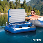 INTEX Ultra XTR Above Ground Pool 24ft x 12ft x 52in With 2 Floating Recliners And Mega Chill II Cooler