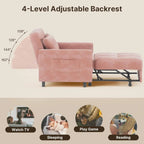 3-in-1 Convertible Pullout Sleeper Chair Bed - 75in x 26in x 17in