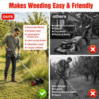FOUKUS Cordless Weed Wacker Battery Powered - 800W Electric Grass Trimmer Edger Mower with Wheels - Lightweight Brush Cutter Tool for Lawn Care