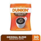 4 pack) Dunkin’ Original Blend Medium Roast Ground Coffee, 30 oz Canister