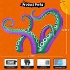 GOOSH Halloween Inflatables 7.2 FT Octopus Tentacles Inflatable with Built-in LEDs, Halloween Inflatable Octopus Blow Up Octopus Tentacles, Outdoor Halloween Decorations for Holiday Party