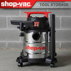 Shop-Vac® 6 Gallon Wet/Dry Vacuum, 5.0 Peak HP, Stainless Steel Tank