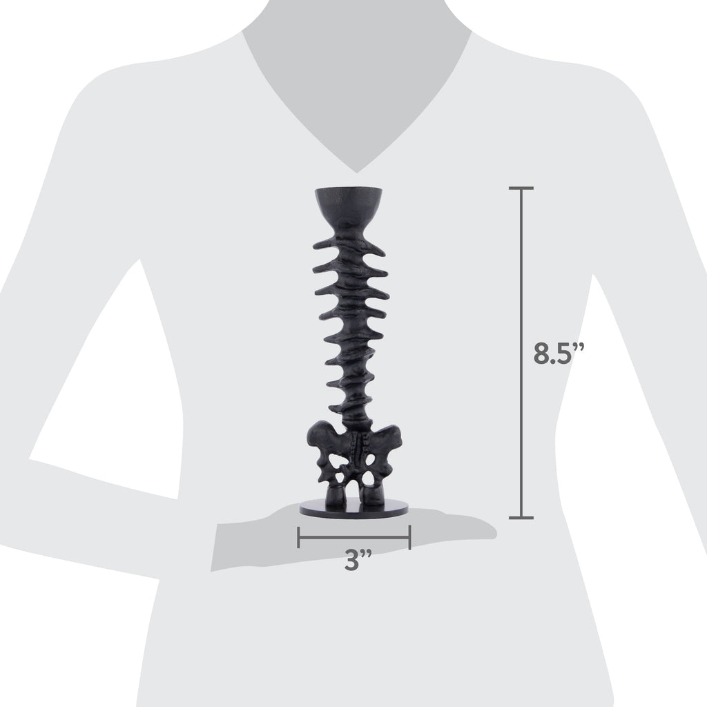Metal Spine Candle Holder, Black, 8.6", Halloween by Way To Celebrate