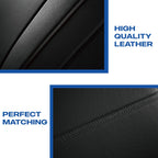 Skechers Premium Leather Car Seat Cover – Front Seat, Durable, Breathable, Universal Fit for Cars, SUVs, and Trucks - Black