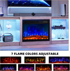 70 Inch Fireplace TV Stand For TVs Up To 80 Inches With 23 Inch Electric Fireplace Insert - Gray