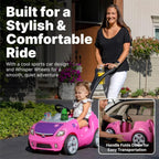 Step2 Ride-On Push Toy Car, Pink, Large, With Included Seat Belt - Whisper Ride II