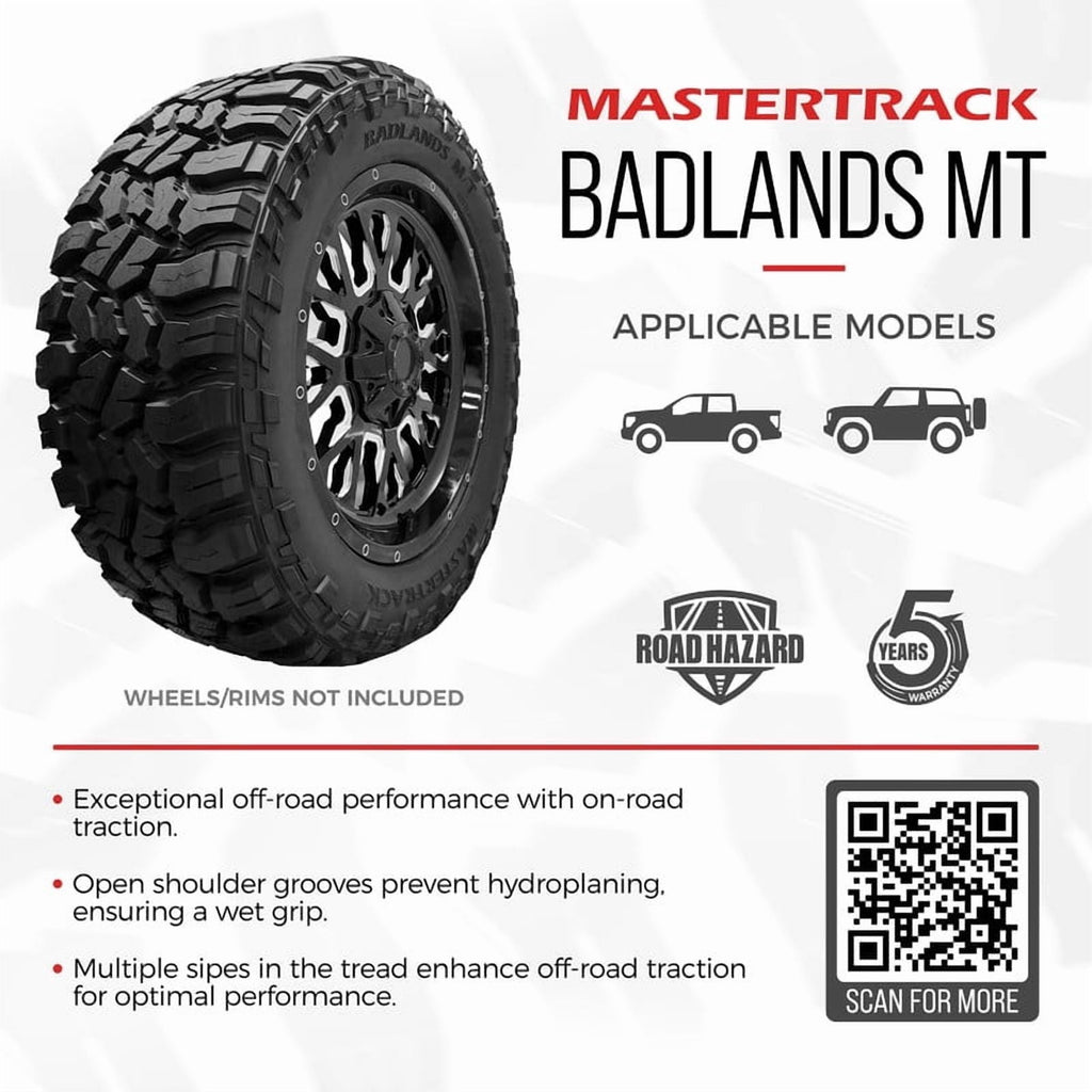 Mastertrack BADLANDS MT Mud Terrain LT285/75R16 285/75R16 10 Ply 126/123Q E SUV Light Truck Tires