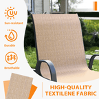ELPOSUN Patio Chairs Set of 4, Outdoor Stackable Dining Chairs for All Weather, Breathable Garden Outdoor Furniture for Backyard Deck,Khaki