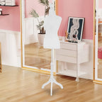 FDW Adjustable Female Dress Form Sewing Mannequin, 50-63" Waist, White, Wooden Tripod Stand