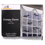 Creepy Gauze Fabric with Bats, Gray, 29.5" x 118", Halloween by Way To Celebrate