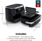 Ninja Foodi 10 QT 6-in-1 DualZone Smart XL Air Fryer, 2 Independent 5 QT Baskets, Grey - DZ550