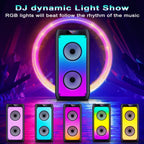 JYX Karaoke Machine, Home Karaoke Party Speaker for Adults, Bluetooth Speaker with 2 Microphone, Dazzling Light