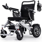 VERPAL Foldable Power Wheelchair, 25 Miles, 500W Dual Motors, 38in D x 25in W x 37in H - Silver Gray