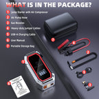 5000A Portable Jump Starter with Air Compressor, 160 PSI Tire Inflator for Cars, Trucks & SUVs, 12V Car Battery Jumper Box with LCD Display, LED