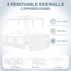 COBIZI 10x30FT Party Tent with 8 Removable Sidewalls, Waterproof & UPF 50+ Outdoor Canopy for Weddings, BBQ, Trade Shows & Events, White