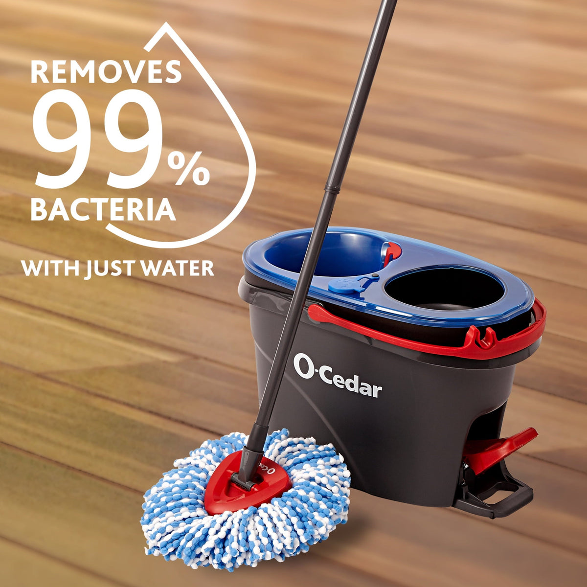 O-Cedar RinseClean Microfiber Spin Mop & Bucket Set with Clean Water Tank