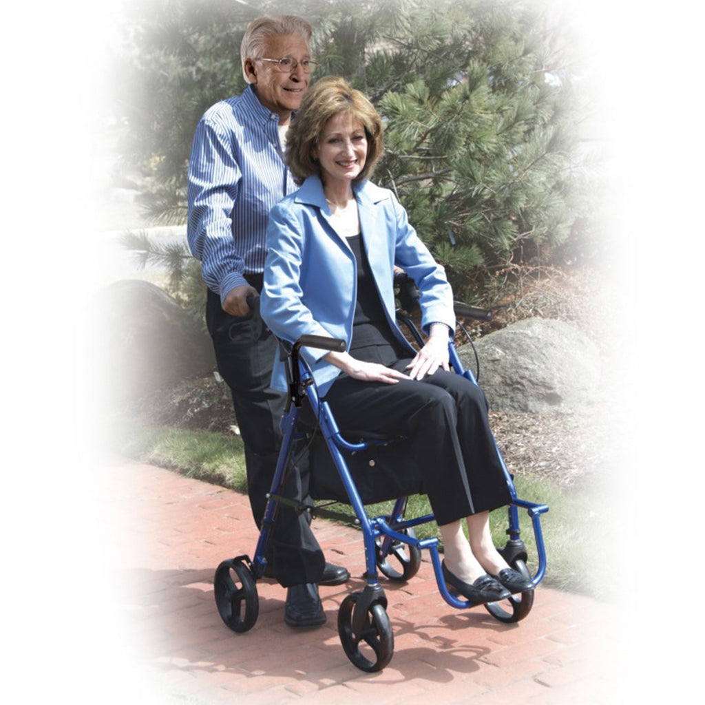 Duet Rollator/Transport Chair Burgundy, 26 L x 25-1/2 W x 37 H, 8 (Wheel), 300 lb
